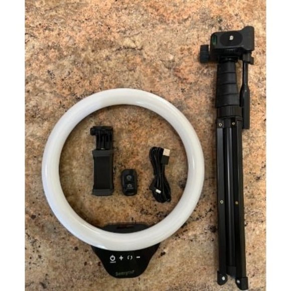 New 12-inch Ring Light with 67-inch Selfie Stick, Tripod and Phone Holder - Picture 1 of 2